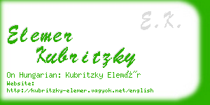 elemer kubritzky business card